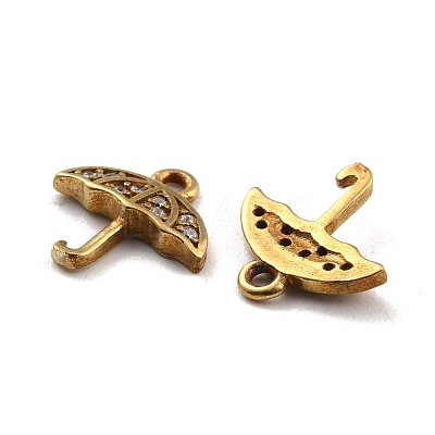 Brass Micro Pave Clear Cubic Zirconia Charms KK-A144-002C-NF-1