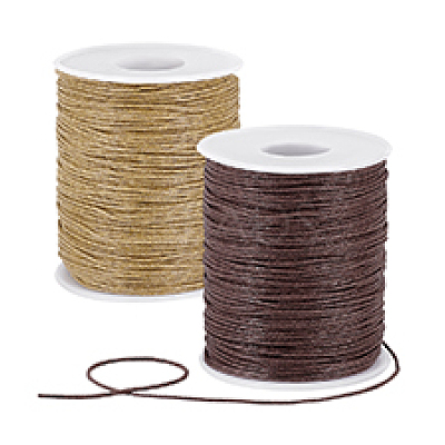 2 Rolls 2 Colors Waxed Cotton Cords YC-PH0001-52B-1