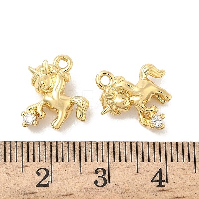 Brass Micro Pave Cubic Zirconia Charms KK-B166-16G-1