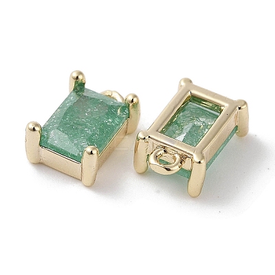 Brass Micro Pave Cubic Zirconia Charms KK-G491-31G-01-1