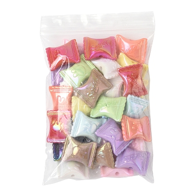 32Pcs UV Plating Rainbow Iridescent Acrylic Beads OACR-FS0002-13-1