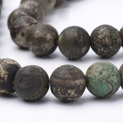 Dyed Natural Agate Beads Strands G-Q462-130C-6mm-1