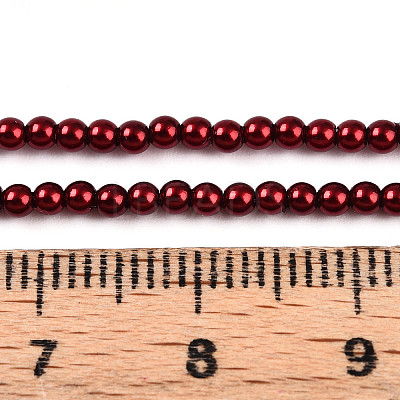 Baking Paint Pearlized Glass Pearl Bead Strands HY-N002-2mm-A13-1
