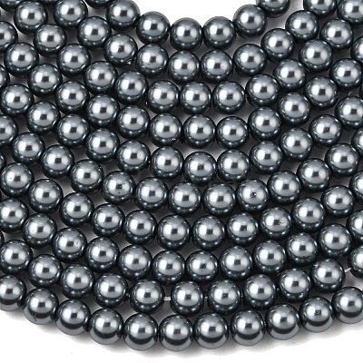 Eco-Friendly Dyed Glass Pearl Round Beads Strands HY-A002-6mm-RB077-1