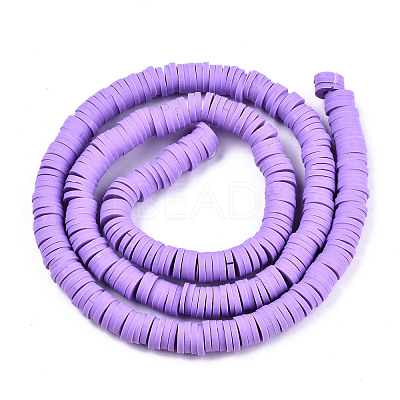Handmade Polymer Clay Beads Strands CLAY-R089-6mm-113-1