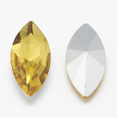 Pointed Back Glass Rhinestone Cabochons RGLA-T083-9x18mm-22-1