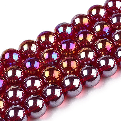 Electroplate Transparent Glass Beads Strands LS-GLAA-T032-T10mm-AB20-1