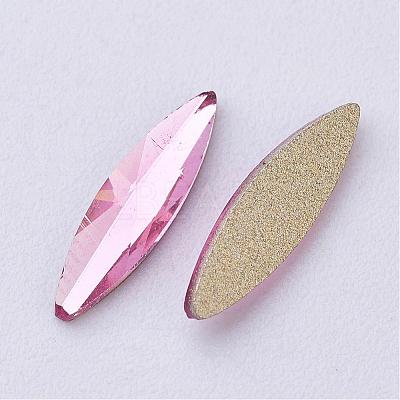 Flat Back K9 Glass Rhinestone Cabochons RGLA-F034-3x11mm-M-1