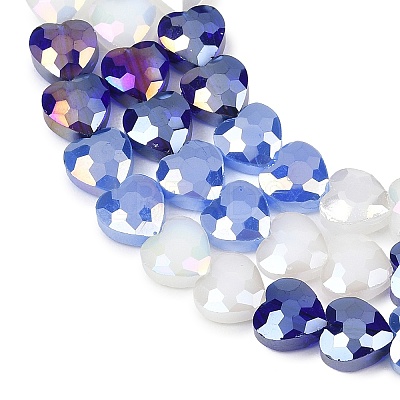 Electroplate Transparent Glass Beads Strands GL-CBADAFE-01I-1