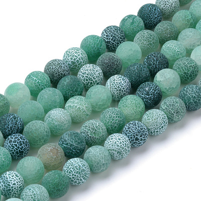 Natural & Dyed Crackle Agate Beads Strands X-G-T056-10mm-06-1