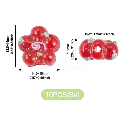 10Pcs Handmade Lampwork Beads LAMP-TADJ0001-01A-1