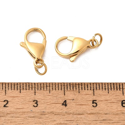 Ion Plating(IP) 304 Stainless Steel Lobster Claw Clasps STAS-AB15-G-02-1