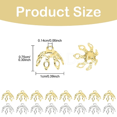 20Pcs 2 Colors Brass Bead Cap Pendant Bails KK-YW0003-45-1