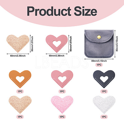 6Pcs 6 Styles PU Leather Bookmarks AJEW-TA0002-03-1