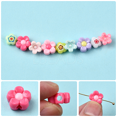300Pcs 3 Styles Opaque Acrylic Beads MACR-SP0002-05-1