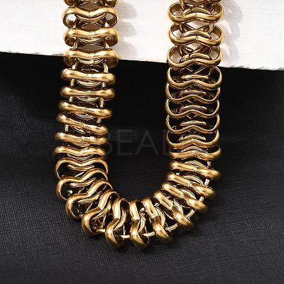 316L Surgical Stainless Steel Link Chain Choker Necklaces SA-CBAB122-03G-1