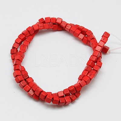 Synthetic Turquoise Beads Strands TURQ-G108-4x4mm-11-1
