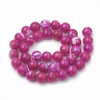 Dyed Natural Crackle Agate Beads Strands G-T100-02D-1