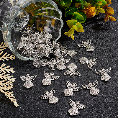 DIY Angel Charm Keychain Making Kits DIY-SC0019-04-1