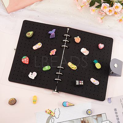 Felt Cloth Brooch Storage Loose-leaf Binder Notebook Albums with PVC Plastic Cover AJEW-WH20011-05B-1
