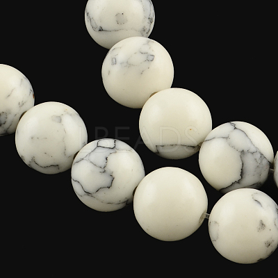 Synthetical Turquoise Gemstone Round Bead Strands TURQ-R035-6mm-05-1