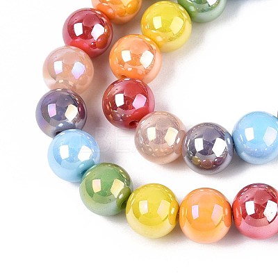 Electroplate Glass Beads Strands X-EGLA-N019-10mm-03-1