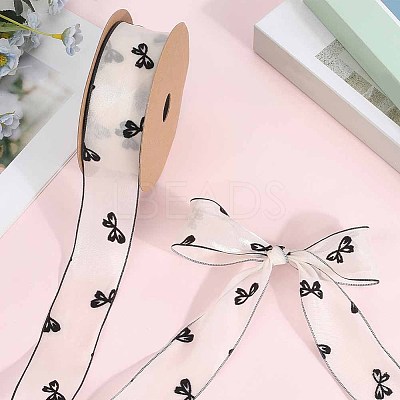 1Roll Printed Polyester Chiffon Ribbons OCOR-CY0002-35A-1