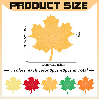 4 Sets Leaf Wool Needle Felting Decoration DIY-MA0006-83B-1
