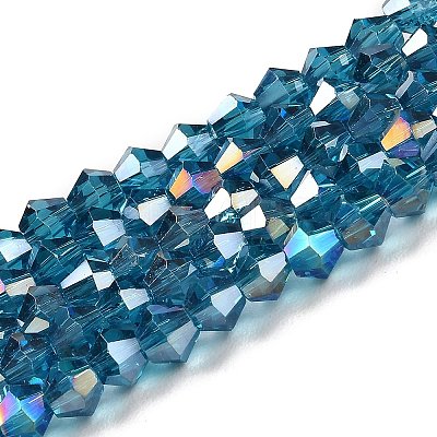 Transparent Electroplate Glass Beads Strands EGLA-A039-T3mm-B01-1