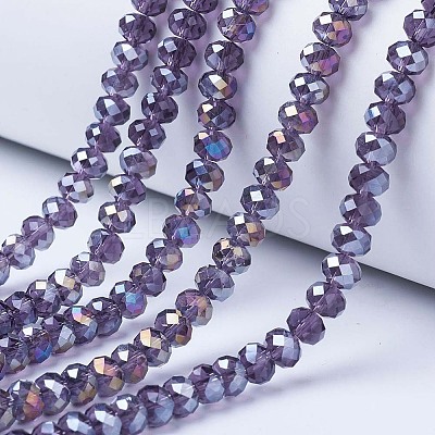 Electroplate Glass Beads Strands X-EGLA-A044-T8mm-B15-1