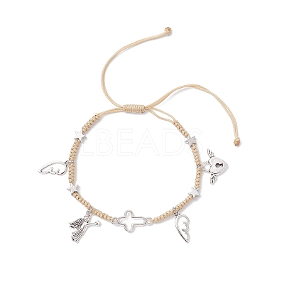 3Pcs 3 Colors Alloy Charm Bracelets BJEW-JB12628-1
