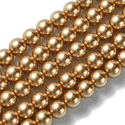 Eco-Friendly Glass Pearl Beads Strands HY-A008-8mm-RB068-1