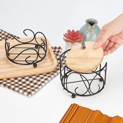 2Pcs 2 Style Iron Cup Mat Frame AJEW-FG0001-43-1