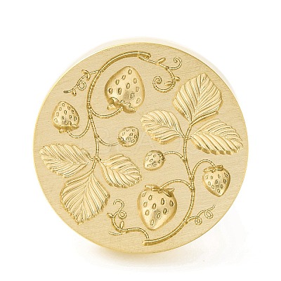 Golden Tone Round Wax Seal Brass Stamp Heads AJEW-Z034-01G-06-1