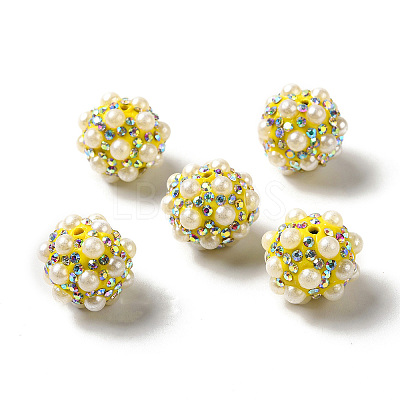 Polymer Clay Rhinestone Beads RGLA-D050-01E-1