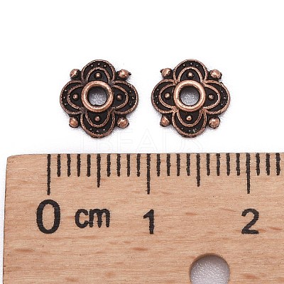 4-Petal Tibetan Style Alloy Flower Bead Caps LS-X-TIBE-S222-R-NR-1