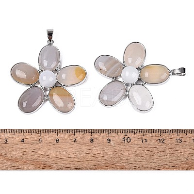 Natural Agate Big Pendants G-Q494-25P-02-1