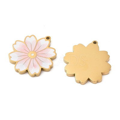 304 Stainless Steel Enamel Pendants STAS-S156-01G-06-1