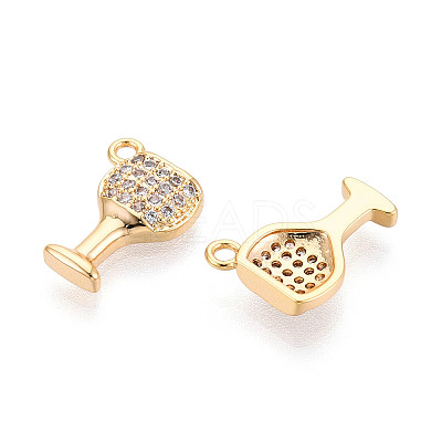 Brass Micro Pave Cubic Zirconia Charms X-KK-N263-67G-1