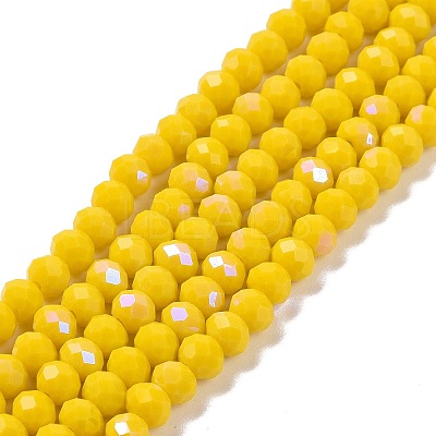 Electroplate Opaque Solid Color Glass Beads Strands LS-EGLA-A034-P4mm-L02-1