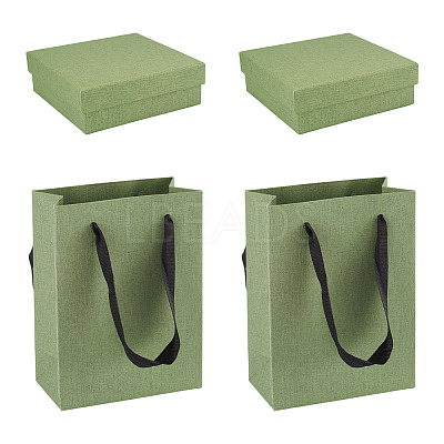 2Pcs Square Paper Jewelry Display Cases CON-TA0001-39F-01-1