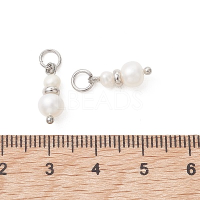 Natural Cultured Freshwater Pearl & Brass Pendants PALLOY-JF05442-01-1