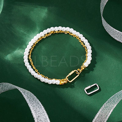 2Pcs 2 Colors 925 Sterling 2Pcs 2 Colors 925 Sterling Silver Locking Carabiner STER-GA0001-04B-1