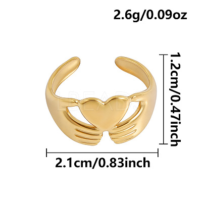 304 Stainless Steel Open Cuff Rings KF3261-2-1