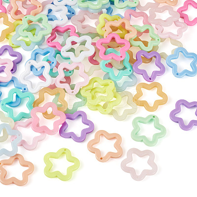 55Pcs 11 Colors Opaque Acrylic Pendants MACR-TA0002-46-1