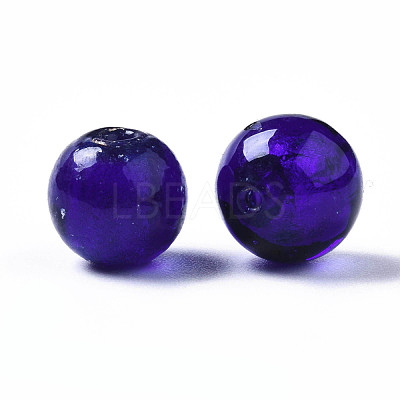 Handmade Silver Foil Glass Beads X-FOIL-R054-10mm-11-1