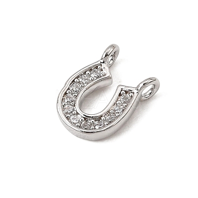 Brass Micro Pave Clear Connector Charms CU-CBA3D76-01P-1