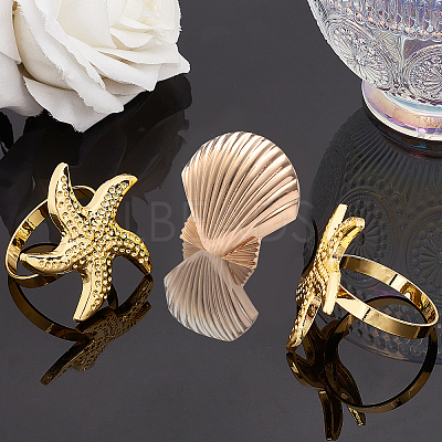 6 Pcs 2 Styles Alloy Napkin Rings AJEW-GF0002-73G-1