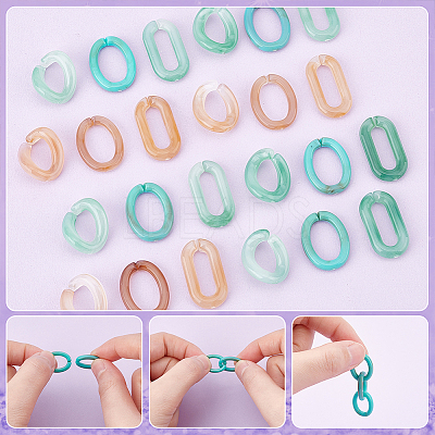 480Pcs 6 Style Acrylic Linking Rings OACR-DC0001-02-1