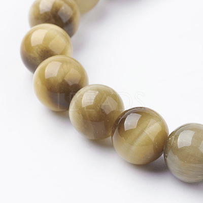 Natural Gold Tiger Eye Beads Strands G-C076-10mm-1AA-1